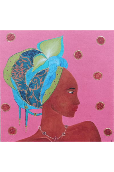African Lady Post Card - Pink